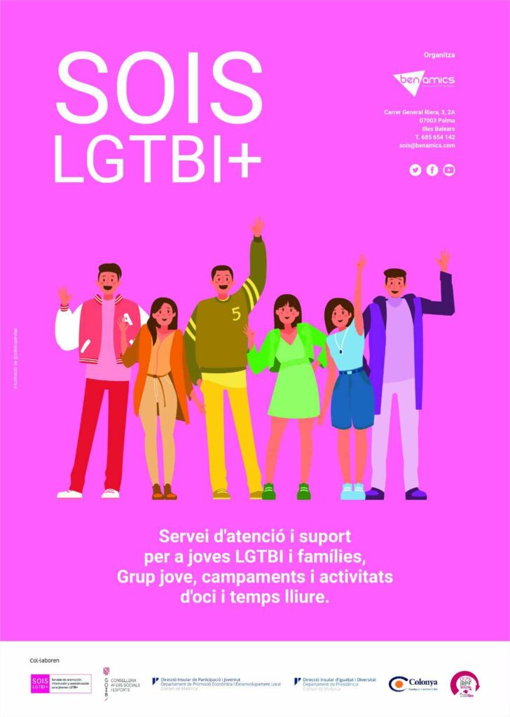 Ben Amics pone en marcha el SOIS LGTBI+, un servicio integral para la gente joven LGTBI de les Illes Balears